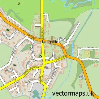 Street map sample of Longside, Aberdeenshire