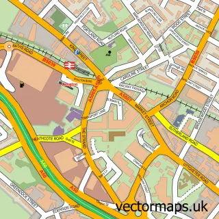 Street map sample of Longton, Staffordshire
