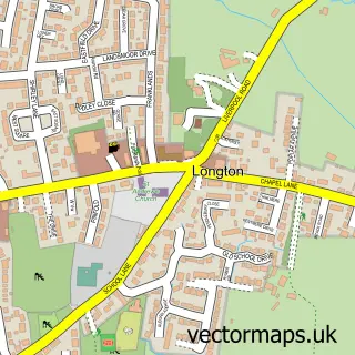 Street map sample of Longton, Lancashire