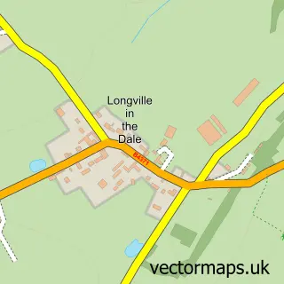 Street map sample of Longville in the Dale, Shropshire