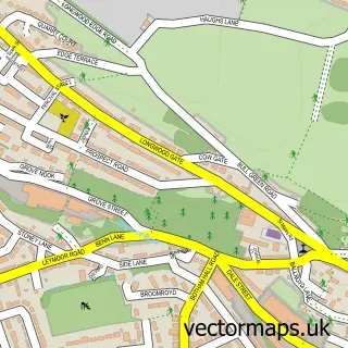 Street map sample of Longwood, West Yorkshire