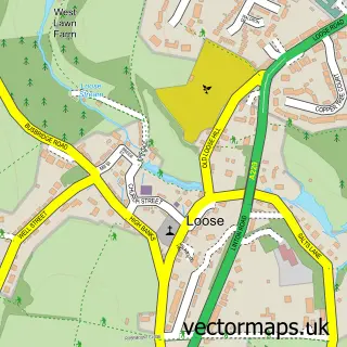 Street map sample of Loose, Kent