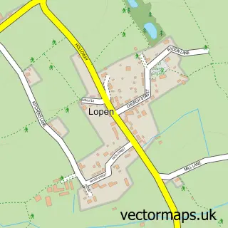 Street map sample of Lopen, Somerset