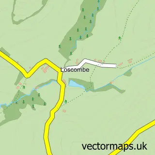 Street map sample of Loscombe, Dorset