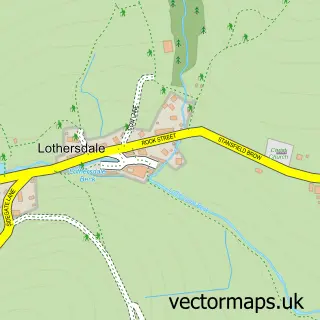 Street map sample of Lothersdale, North Yorkshire