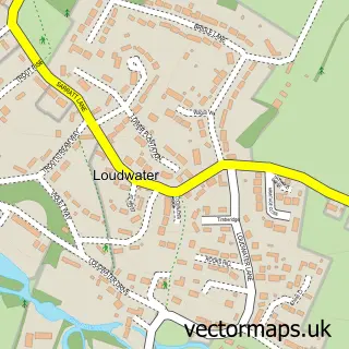 Street map sample of Loudwater, Hertfordshire