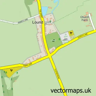 Street map sample of Lound, Suffolk