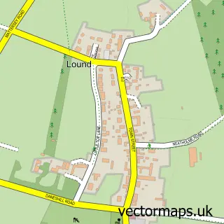 Street map sample of Lound, Nottinghamshire