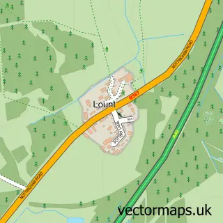 Street map sample of Lount, Leicestershire