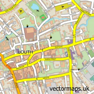 Street map sample of Louth, Lincolnshire