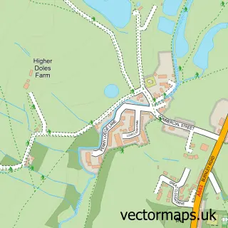 Street map sample of Loveclough, Lancashire