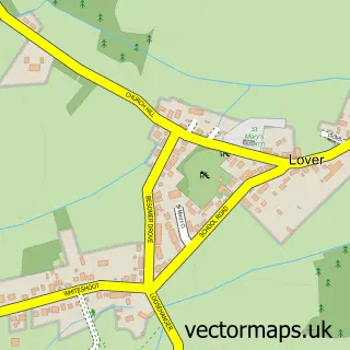 Street map sample of Lover, Wiltshire