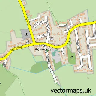 Street map sample of Low Ackworth, West Yorkshire