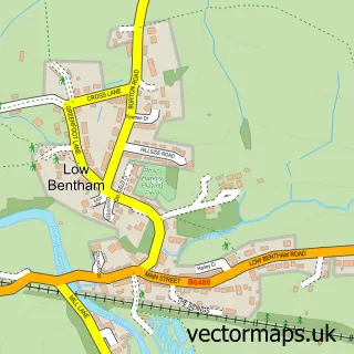 Street map sample of Low Bentham, North Yorkshire