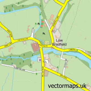 Street map sample of Low Bradfield, South Yorkshire