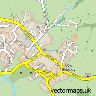 Street map sample of Low Bradley, North Yorkshire