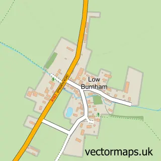 Street map sample of Low Burnham, Lincolnshire