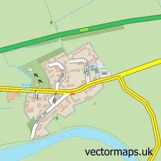 Street map sample of Low Crosby, Cumbria