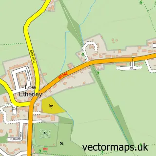 Street map sample of Low Etherley, Durham
