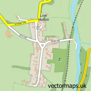 Street map sample of Low Hutton, North Yorkshire