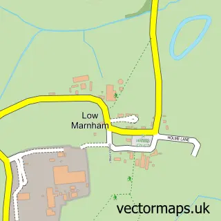 Street map sample of Low Marnham, Nottinghamshire