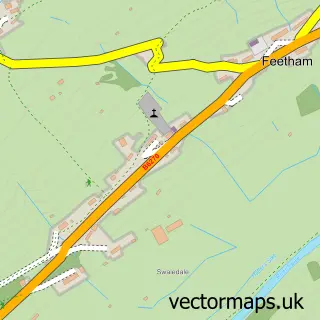 Street map sample of Low Row, North Yorkshire