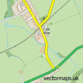 Street map sample of Low Row, Cumbria