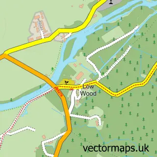Street map sample of Low Wood, Cumbria