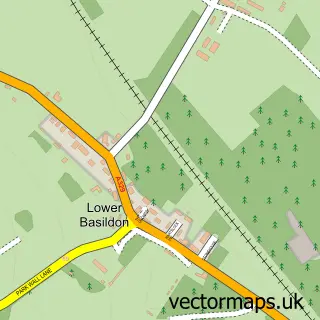 Street map sample of Lower Basildon, Berkshire