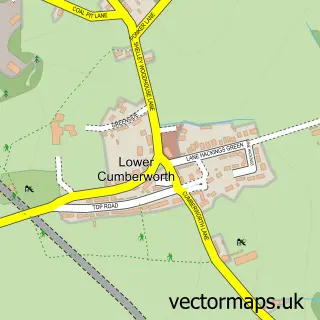 Street map sample of Lower Cumberworth, West Yorkshire