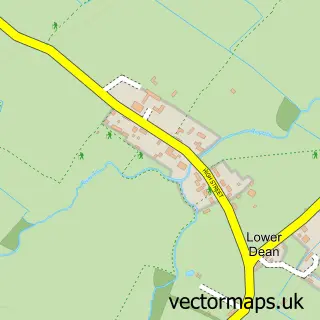 Street map sample of Lower Dean, Bedfordshire