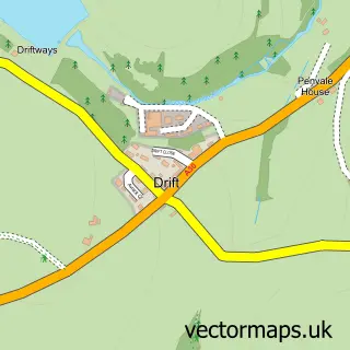 Street map sample of Lower Drift, Cornwall