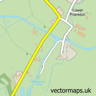 Street map sample of Lower Frankton, Shropshire