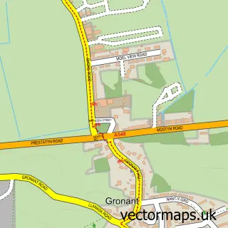Street map sample of Lower Gronant, Clwyd