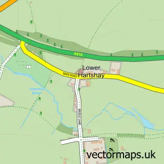 Street map sample of Lower Hartshay, Derbyshire