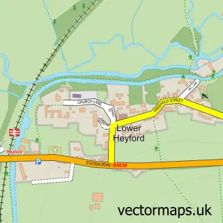 Street map sample of Lower Heyford, Oxfordshire