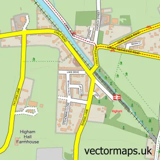Street map sample of Lower Higham, Kent