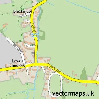 Street map sample of Lower Langford, Somerset