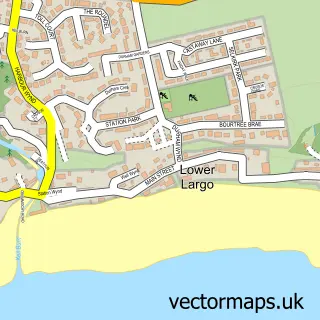 Street map sample of Lower Largo, Fife
