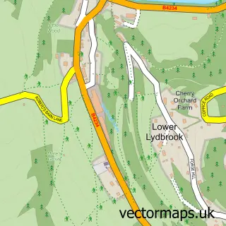 Street map sample of Lower Lydbrook, Gloucestershire