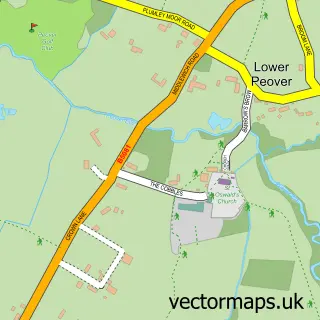Street map sample of Lower Peover, Cheshire