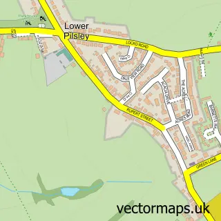 Street map sample of Lower Pilsley, Derbyshire