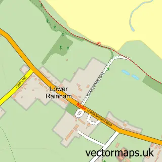 Street map sample of Lower Rainham, Kent