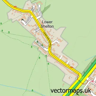 Street map sample of Lower Shelton, Bedfordshire