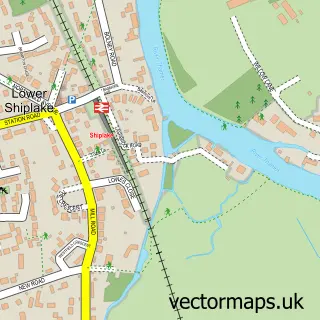 Street map sample of Lower Shiplake, Oxfordshire