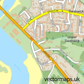 Street map sample of Lower Swanwick, Hampshire