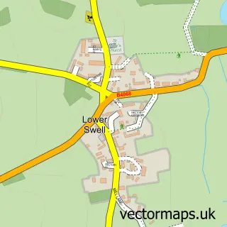 Street map sample of Lower Swell, Gloucestershire