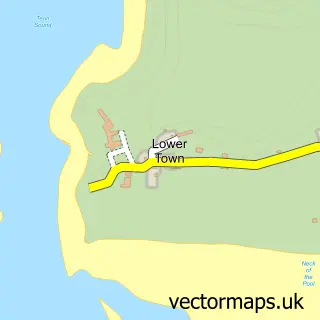 Street map sample of Lower Town, Cornwall
