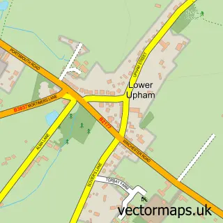 Street map sample of Lower Upham, Hampshire