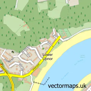 Street map sample of Lower Upnor, Kent